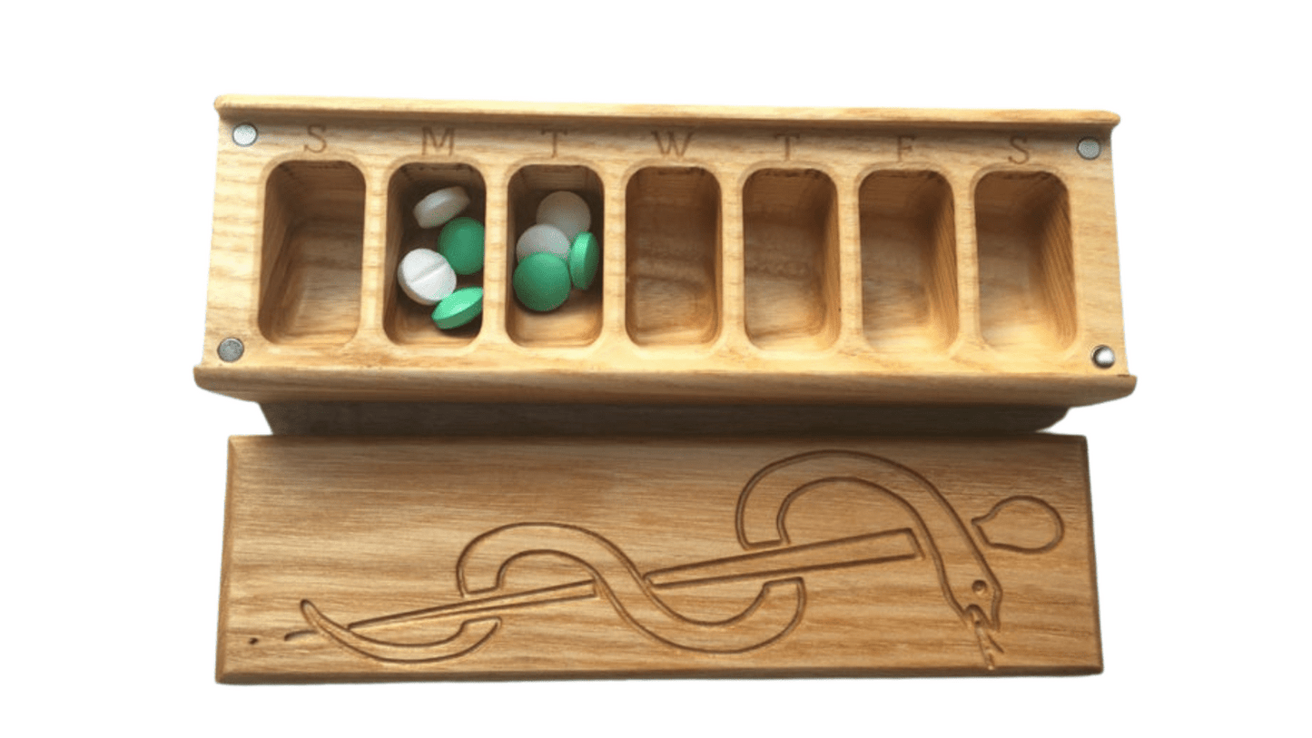 JTNlab PILLBOX WOODEN PILL BOX -  SNAKE